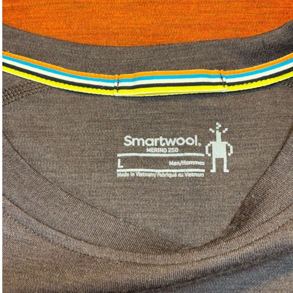 Smartwool Merino 250 Mens Large Long Sleeve Base Layer Tops Rust/Brown Lot of 2 - Picture 3 of 10